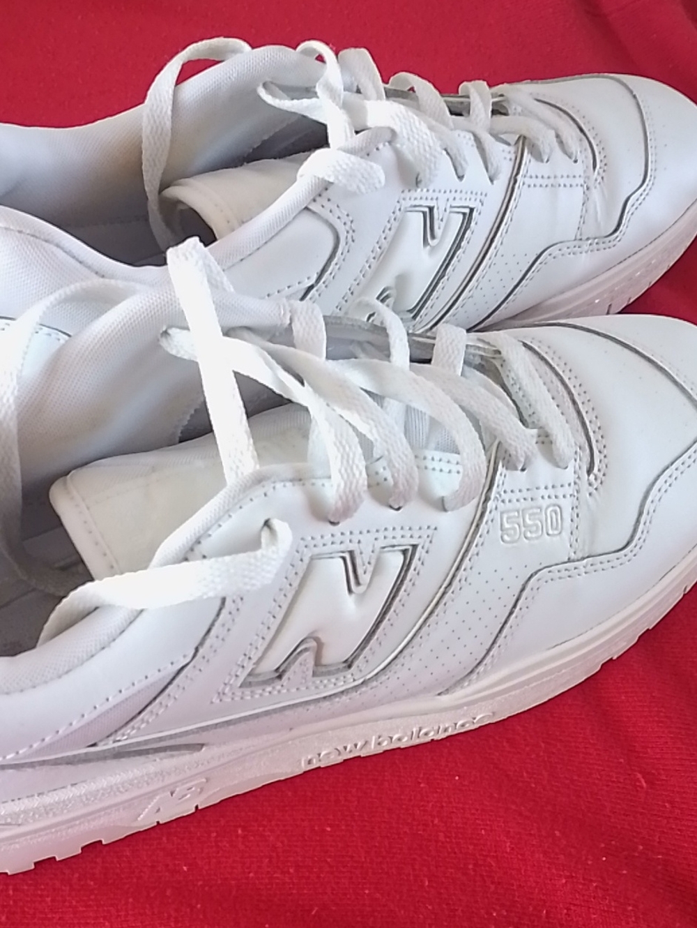 New Balance 550 All-White Sneakers Excellent Condition - Size 12